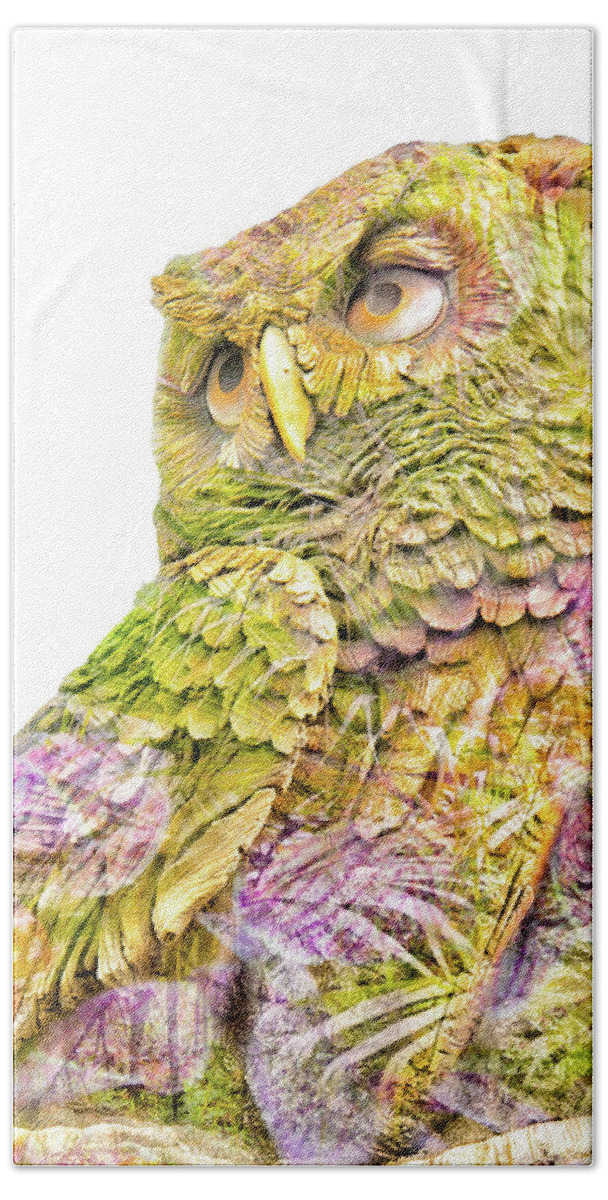 Owl Beach Towel featuring the mixed media Hoot by Pamela Williams