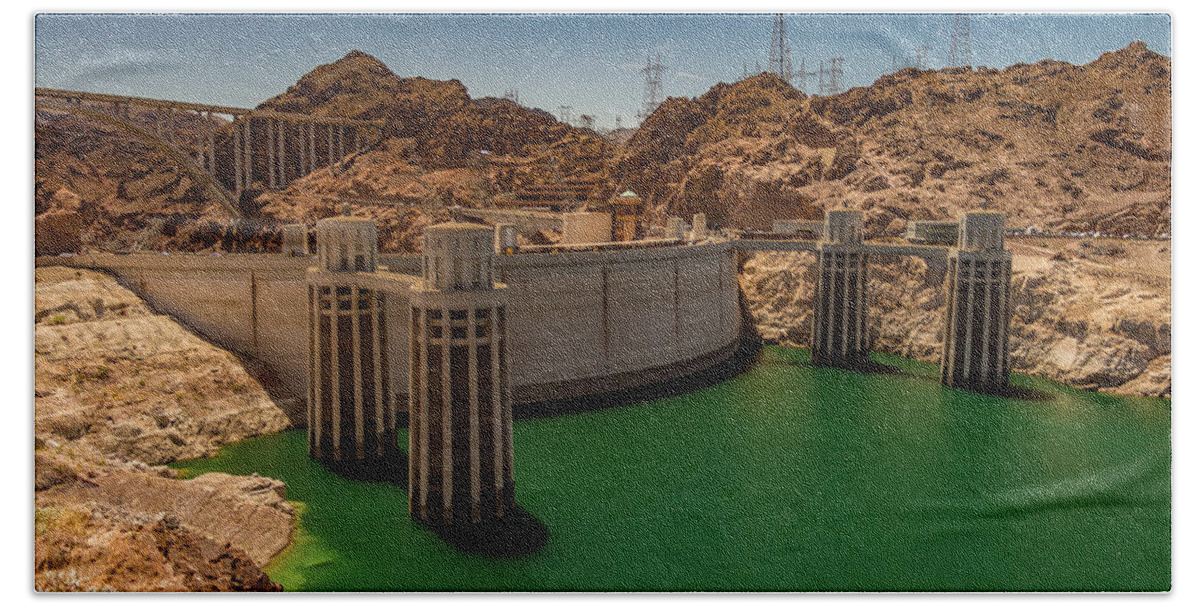 Dam Beach Towel featuring the photograph Hoover Dam by Ed Clark