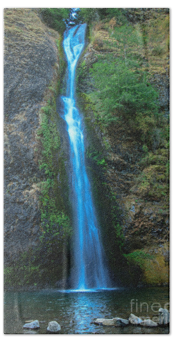 River Beach Towel featuring the photograph Horsetail Falls by Robert Bales