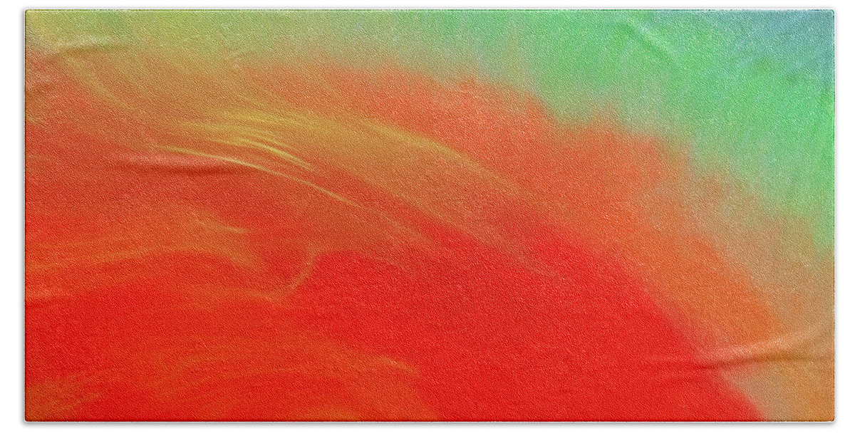 Abstract Beach Towel featuring the painting Hot explosion by Patti Schulze