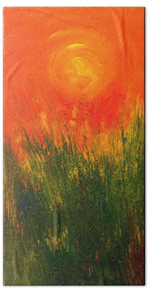 Sun Beach Sheet featuring the painting Hot Sun by Dorothy Maier