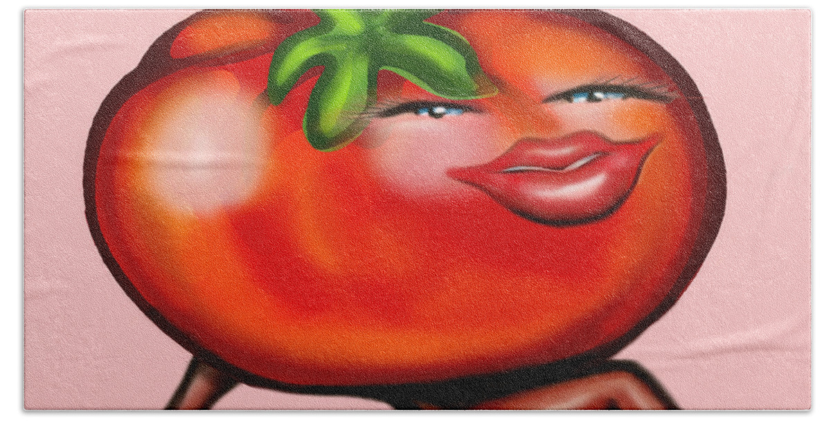 Tomato Beach Towel featuring the greeting card Hot Tomato by Kevin Middleton