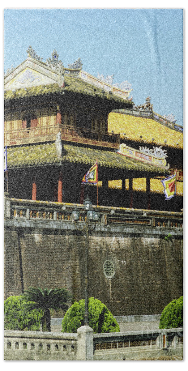 Vietnam Beach Towel featuring the photograph Hue Imperial Citadel 02 by Rick Piper Photography