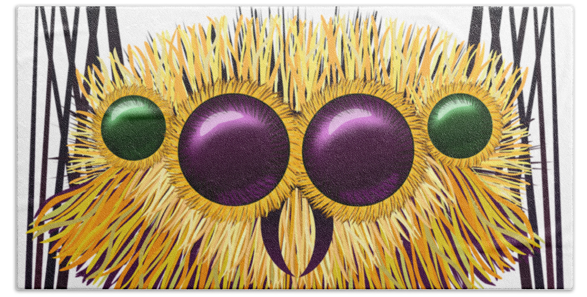 Spider Beach Towel featuring the digital art Huge hairy spider by Michal Boubin