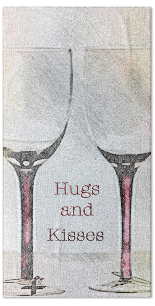 Hugs Beach Towel featuring the digital art Hugs and Kisses by Sherry Hallemeier