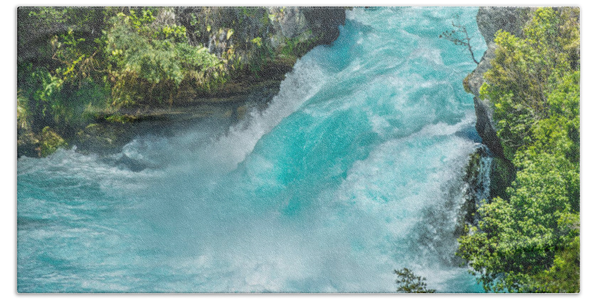 Waterfalls Beach Sheet featuring the photograph Huka Falls by Racheal Christian