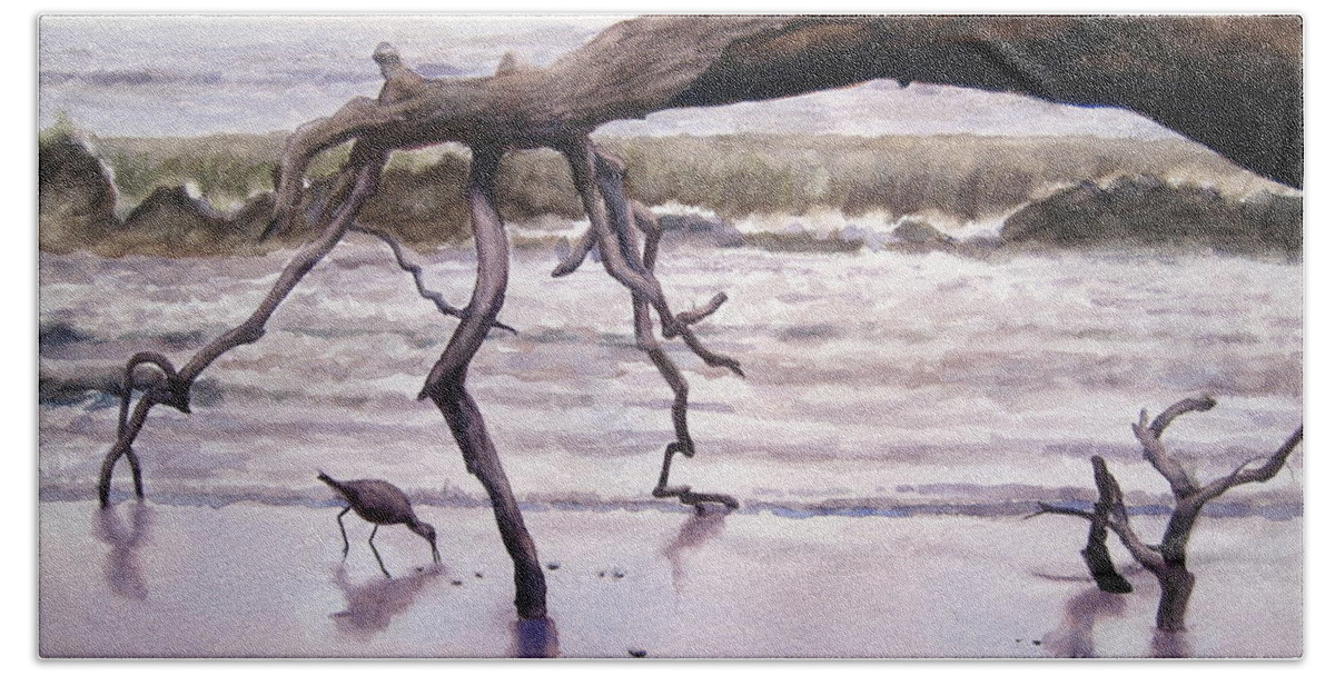 Beaufort Beach Towel featuring the painting Hunting Island Sculpture by Shirley Braithwaite Hunt