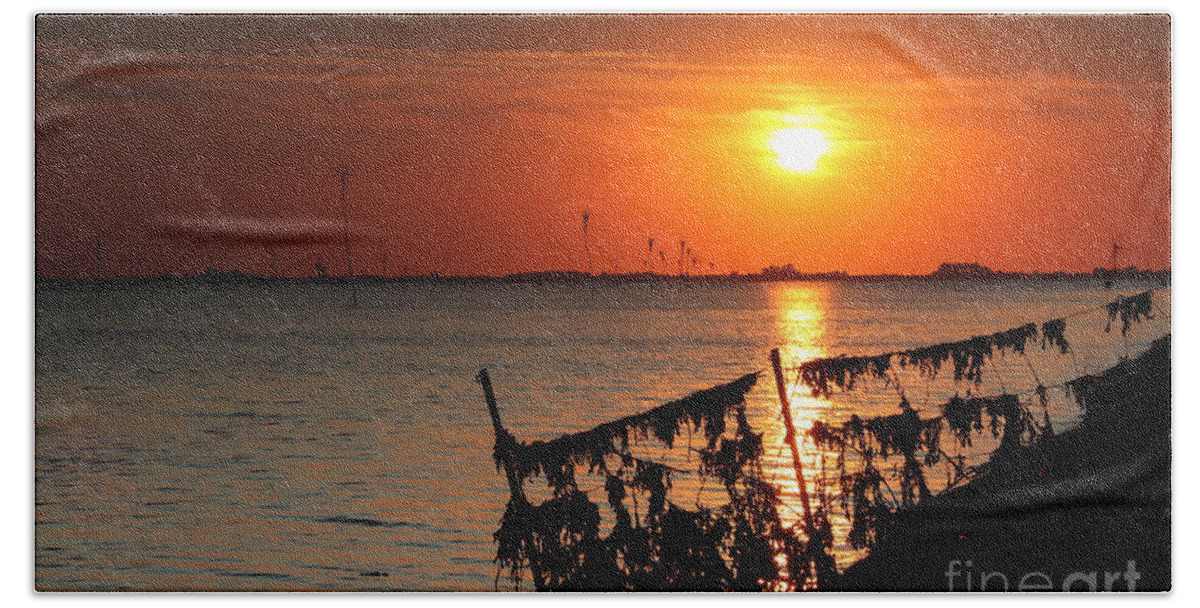Husum Beach Towel featuring the photograph Husum sunset by Howard Ferrier