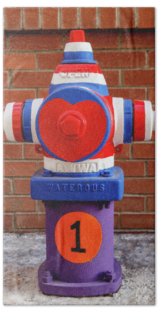 Hydrant Beach Towel featuring the photograph Hydrant Number One by James Eddy