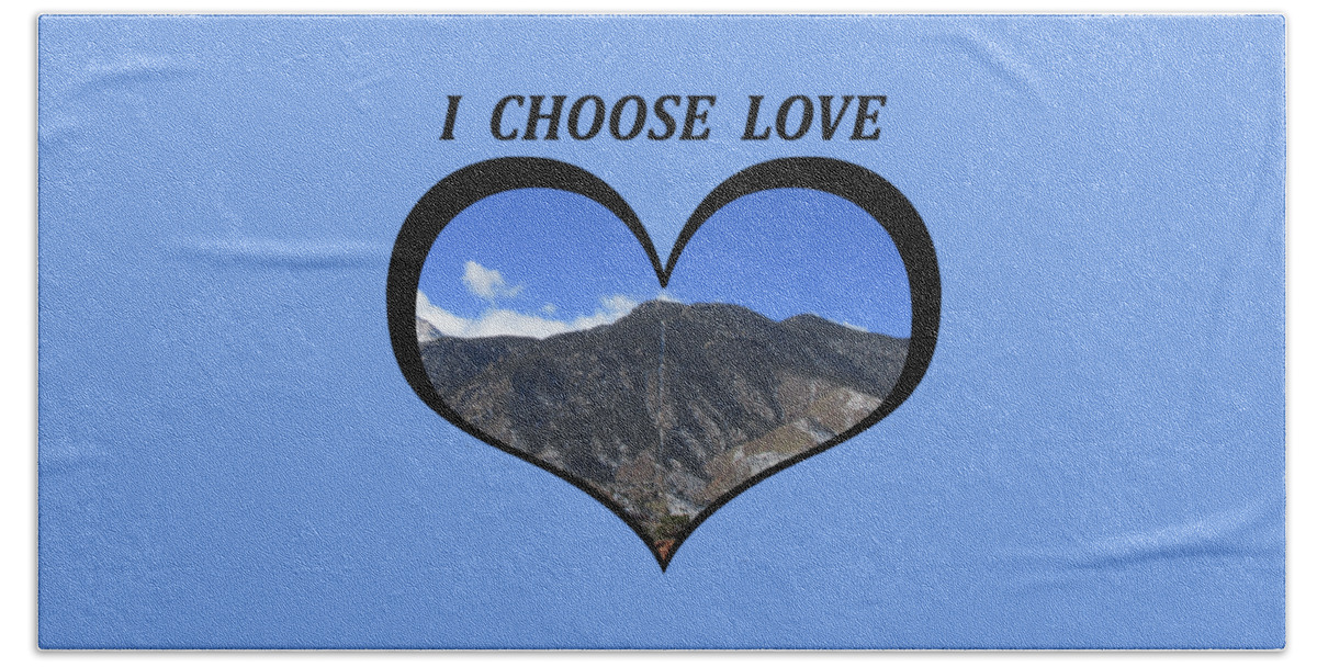 Love Beach Towel featuring the digital art I Choose Love With the Manitou Springs Incline in a Heart by Julia L Wright