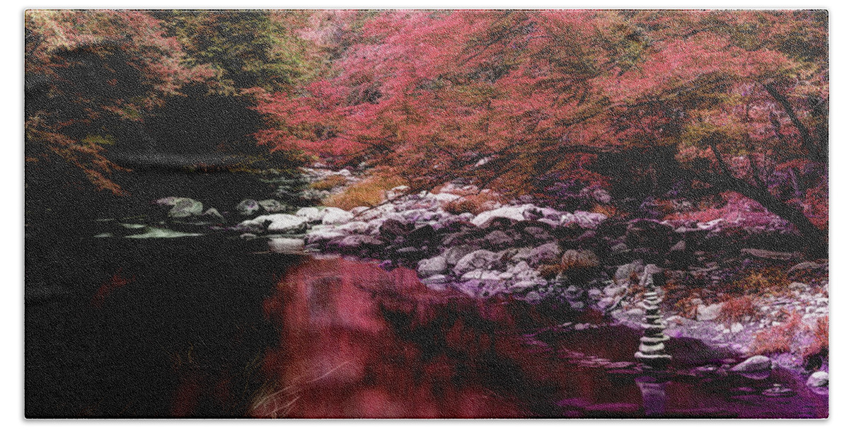 River Scene Beach Towel featuring the photograph I Do Dream In Color by Mike Eingle