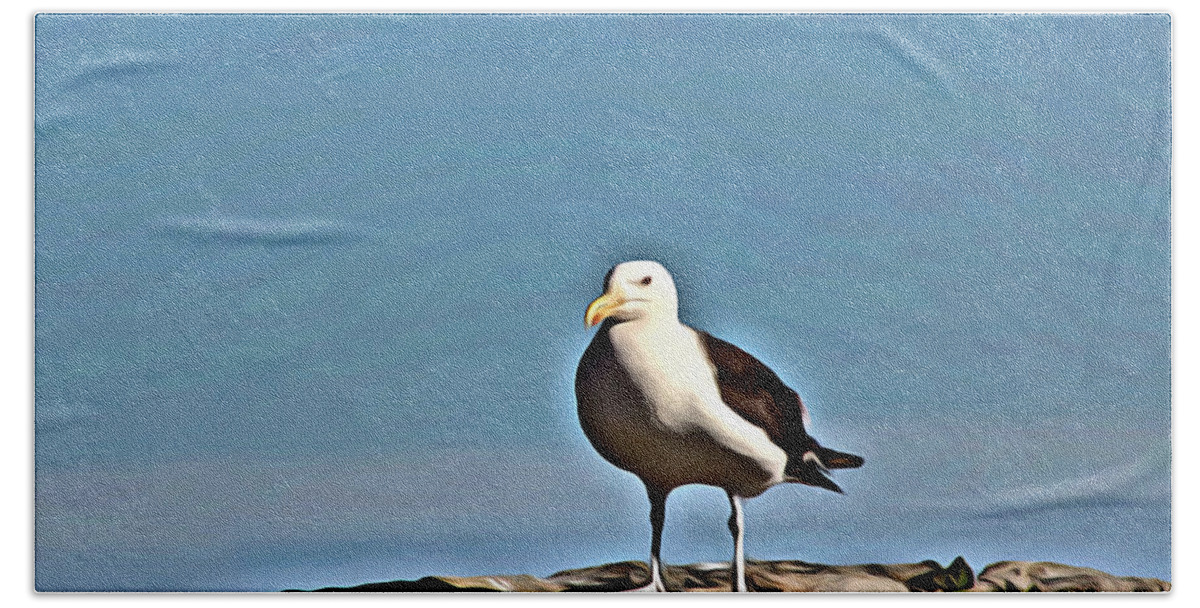 Gull Beach Towel featuring the photograph I Stand Alone by Modern Art