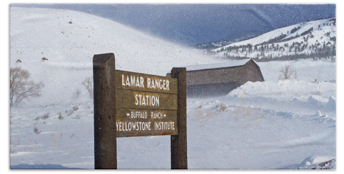 Yellowstone Beach Towel featuring the photograph Ice Cold Lamar Valley by Mark Miller