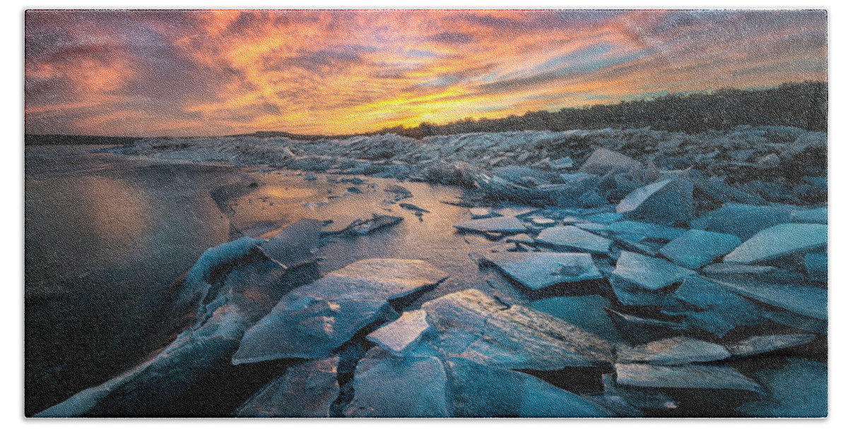 Great Salt Lake Beach Sheet featuring the photograph Ice Floe by Dave Koch