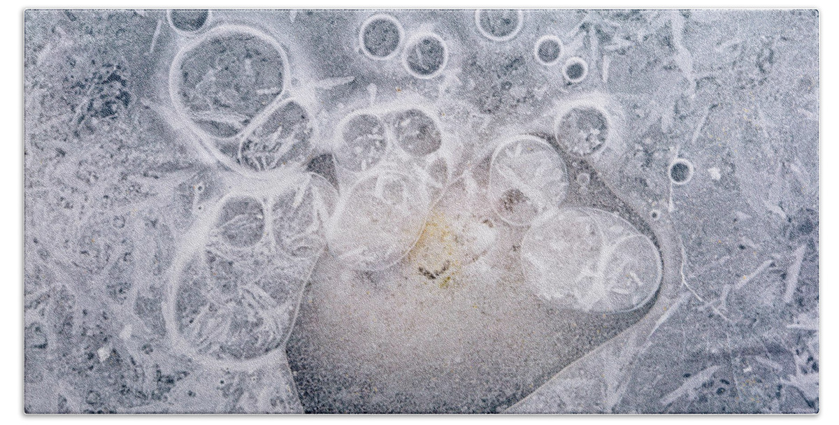 Ice Beach Sheet featuring the photograph Ice pattern two by Davorin Mance