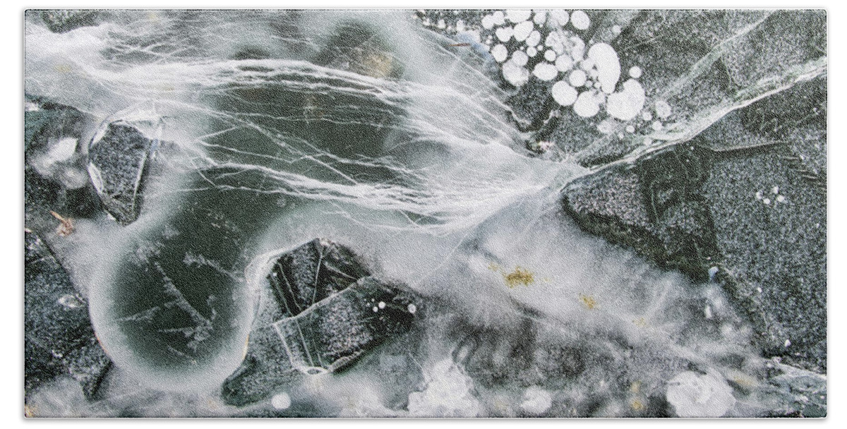 Ice Beach Towel featuring the photograph Ice Patterns XXXIII by Steven Ralser