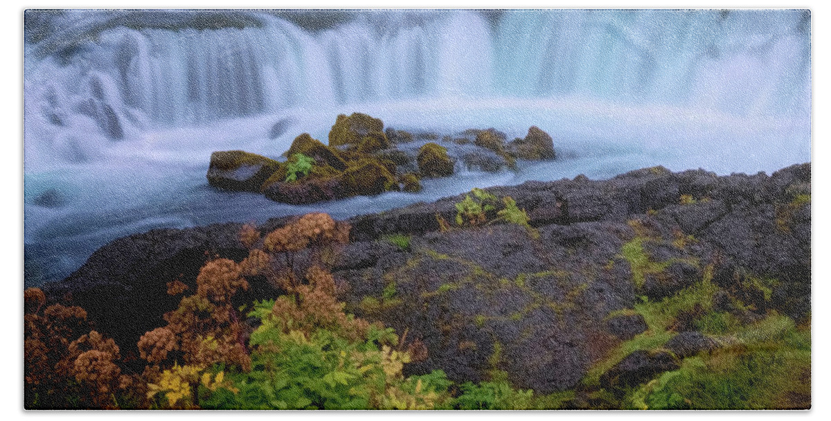 Iceland Beach Towel featuring the photograph Iceland Water Scene by Tom Singleton