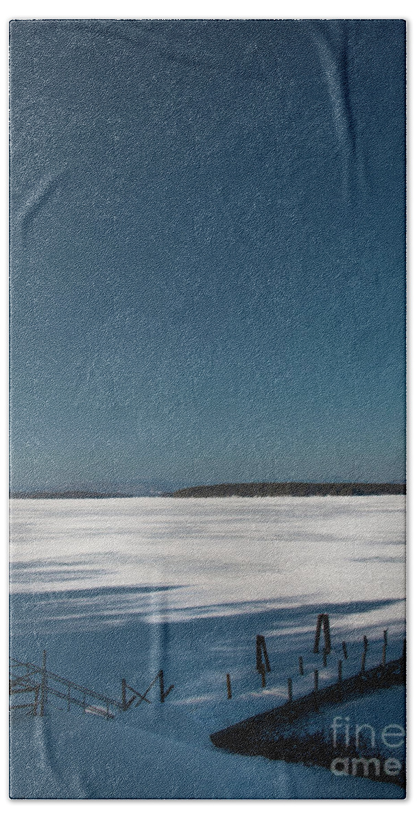 Icy Beach Towel featuring the photograph Icy Blue on Winnipesaukee by Mim White