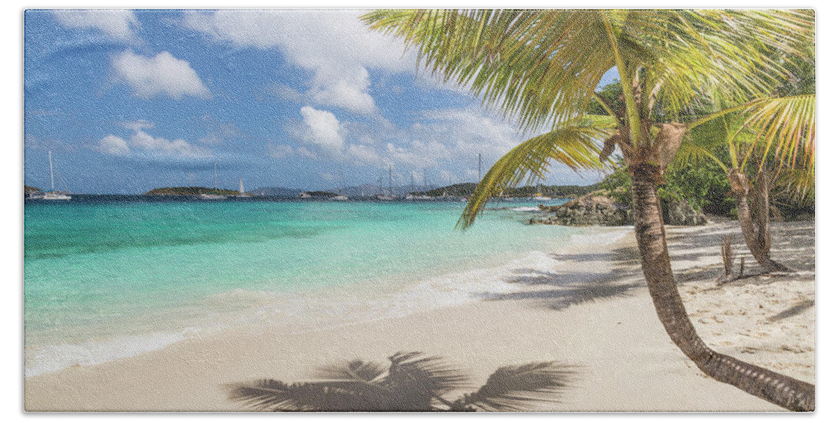 3scape Beach Sheet featuring the photograph Idyllic Salomon Beach by Adam Romanowicz