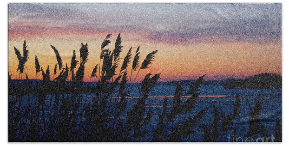 Sunset Beach Towel featuring the photograph Illinois River Winter Sunset by Paula Guttilla