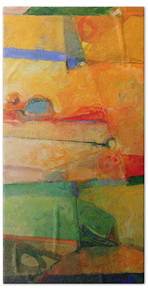 Abstract Painting Beach Sheet featuring the painting I'm in corn by Cliff Spohn