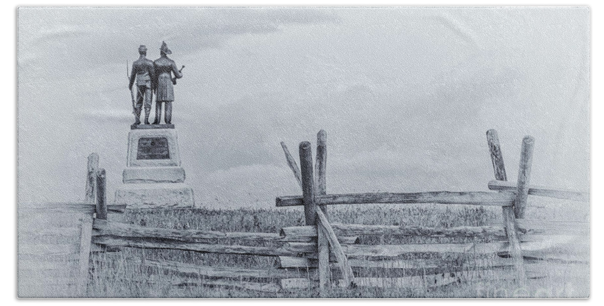 Images Of The Gettysburg Battlefield Beach Towel featuring the digital art Images of the Gettysburg Battlefield 3 by Randy Steele