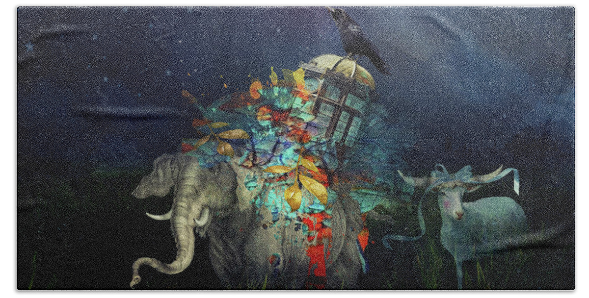 Elephant Beach Sheet featuring the digital art Imaginary Parade by Sue Masterson