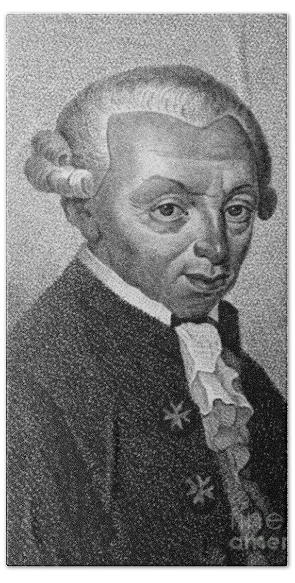 Philosophy Beach Towel featuring the photograph Immanuel Kant, German Philosopher by Wellcome Images