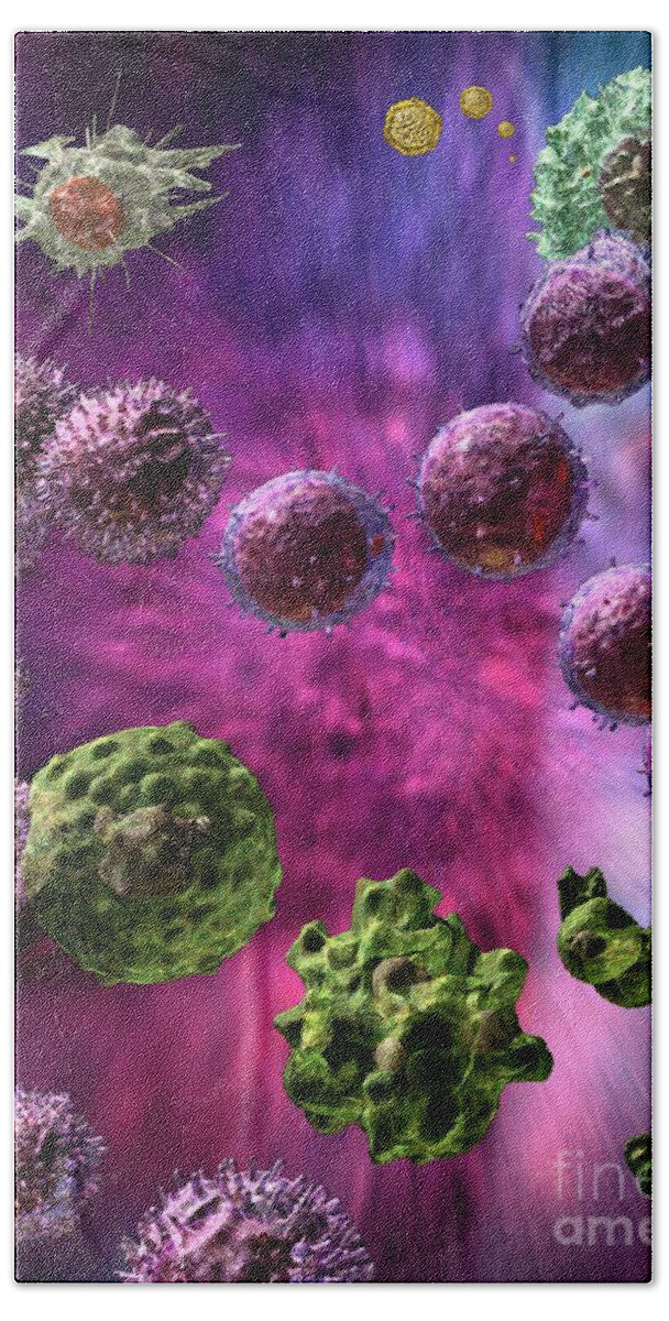 Antigens Beach Towel featuring the digital art Immune Response Cytotoxic 4 by Russell Kightley