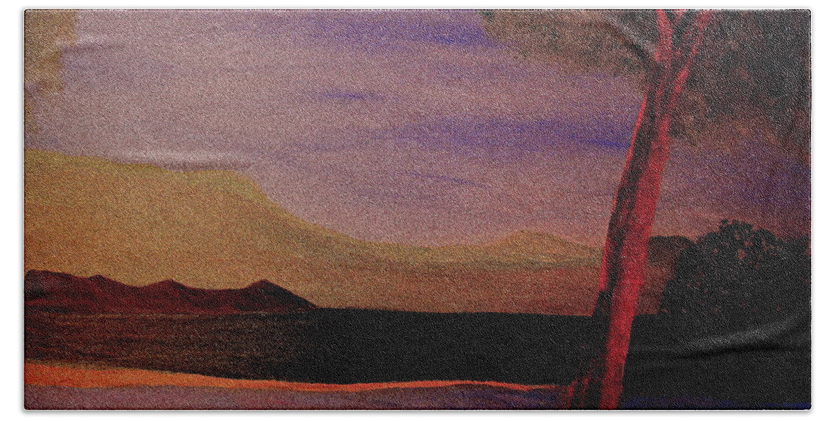 Dawn Impression Beach Sheet featuring the painting Impression of Dawn by Bill OConnor