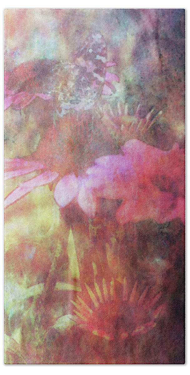 Impressionist Beach Towel featuring the photograph Impressionist Queen of the Coneflowers 3754 IDP_2 by Steven Ward
