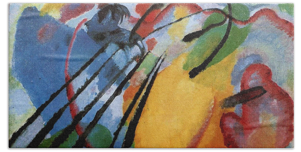 Wassily Kandinsky Beach Towel featuring the painting Improvisation 26 by Wassily Kandinsky