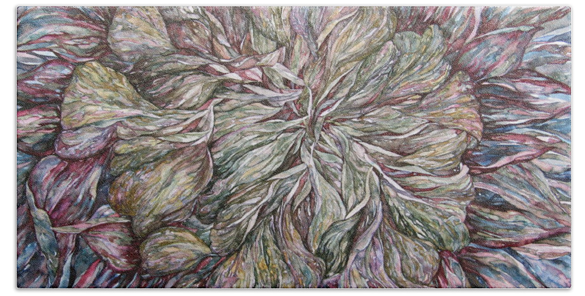 Double Clematis Beach Sheet featuring the painting In Focus by Kim Tran