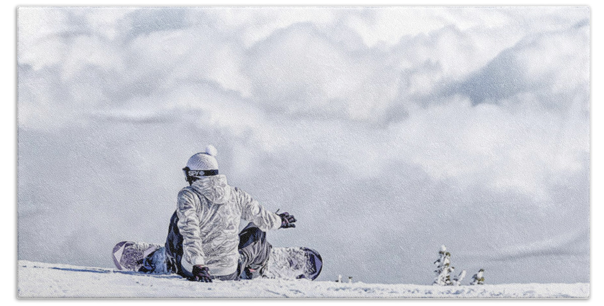 Activity Beach Towel featuring the photograph Above The Clouds by Maria Coulson