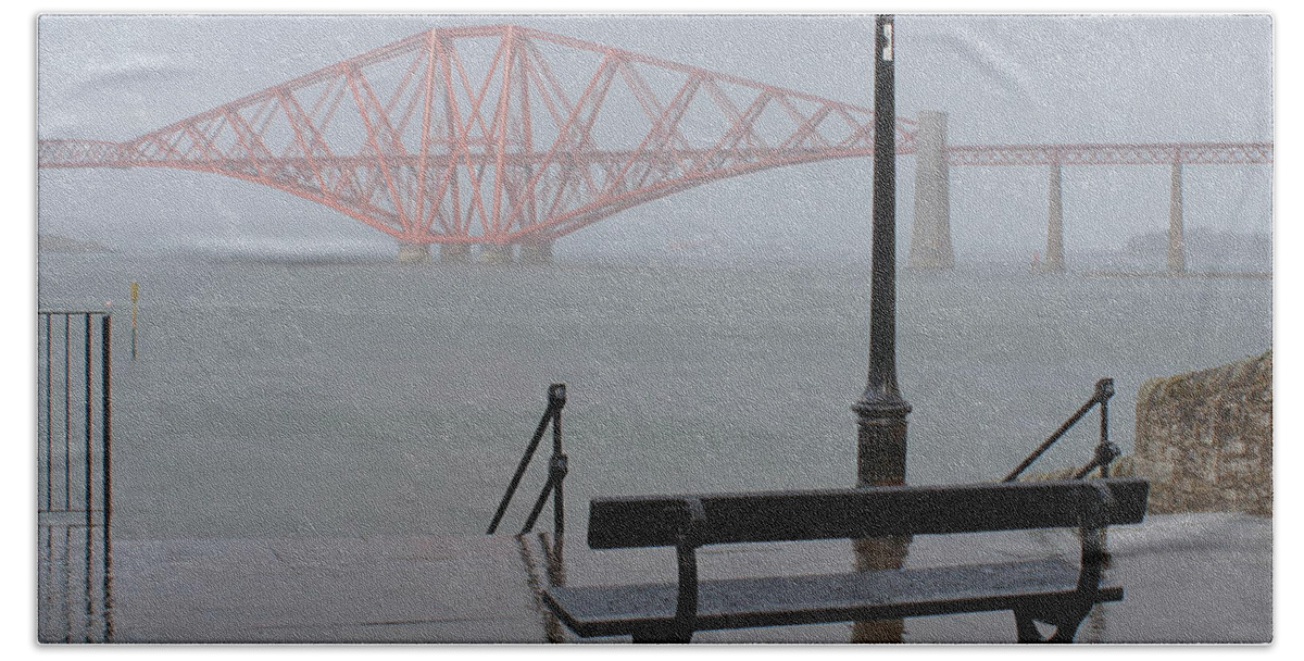 Forth Rail Bridge Beach Towel featuring the photograph In the rain by Elena Perelman