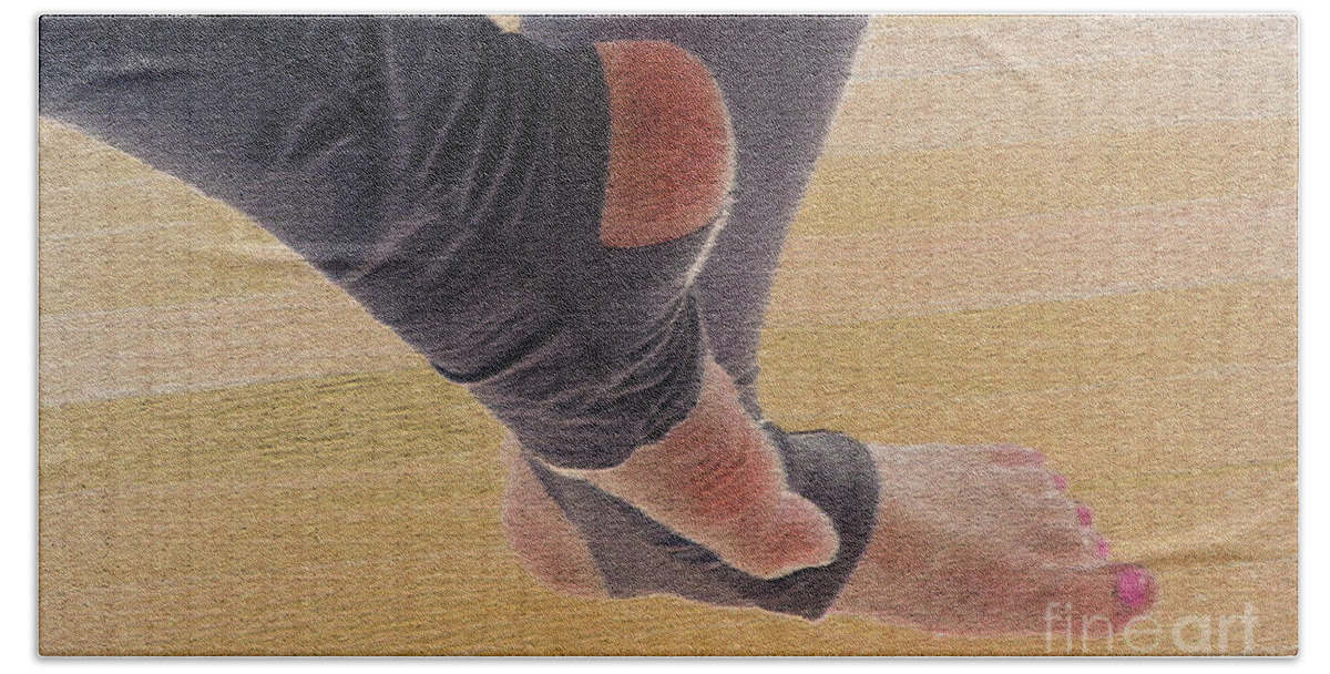 Warm Up Beach Towel featuring the photograph In Warm Up Tights Relaxed Position by Nina Silver