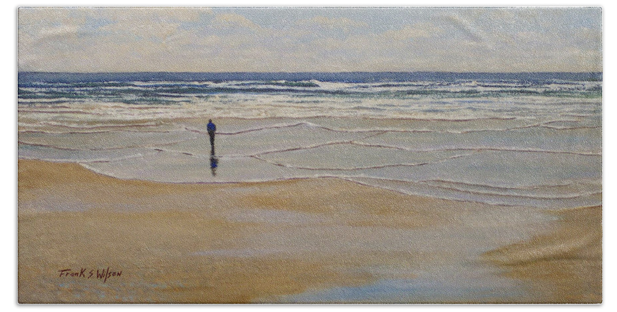 Beach Walk Beach Towel featuring the painting Incoming Tide by Frank Wilson