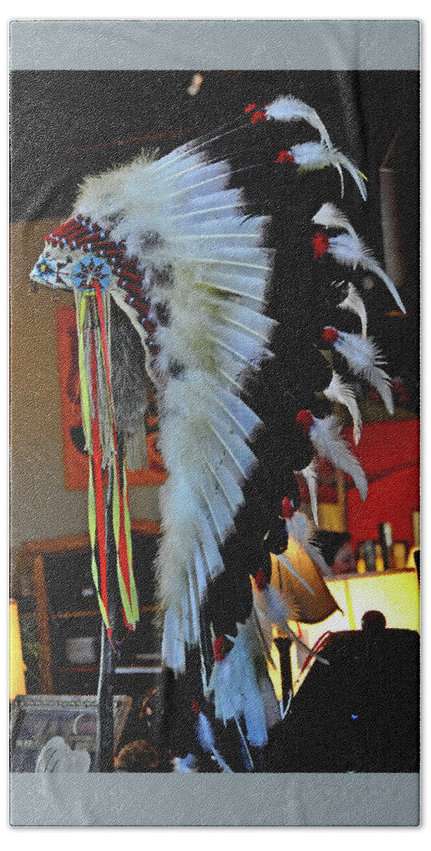 Feathers Beach Towel featuring the photograph Indian Chief Headdress by Jay Milo