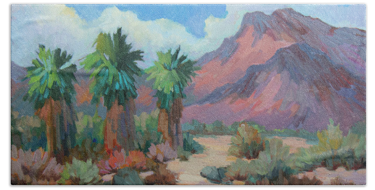 Palms Beach Towel featuring the painting Indian Mountain - Borrego Springs by Diane McClary
