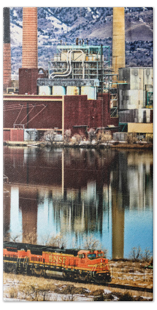 Power Plant Beach Sheet featuring the photograph Industrial Train by Juli Ellen