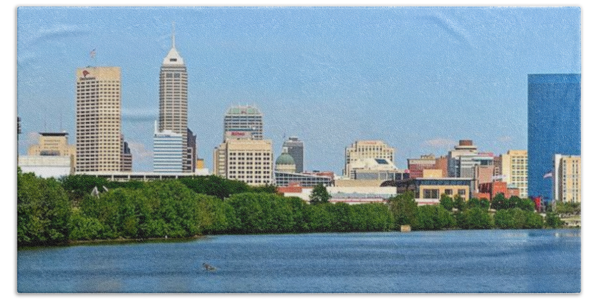 Indianapolis Beach Towel featuring the photograph Indy Panoramic by Frozen in Time Fine Art Photography