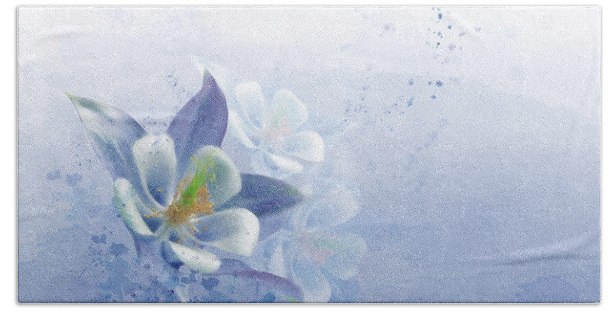 Columbine Flower Beach Towel featuring the painting Innocence by Colleen Taylor