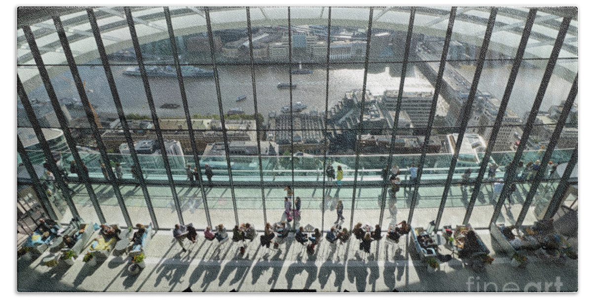 Inside The Walkie Talkie Building London Beach Towel featuring the photograph Inside The Walkie Talkie Building London by Julia Gavin