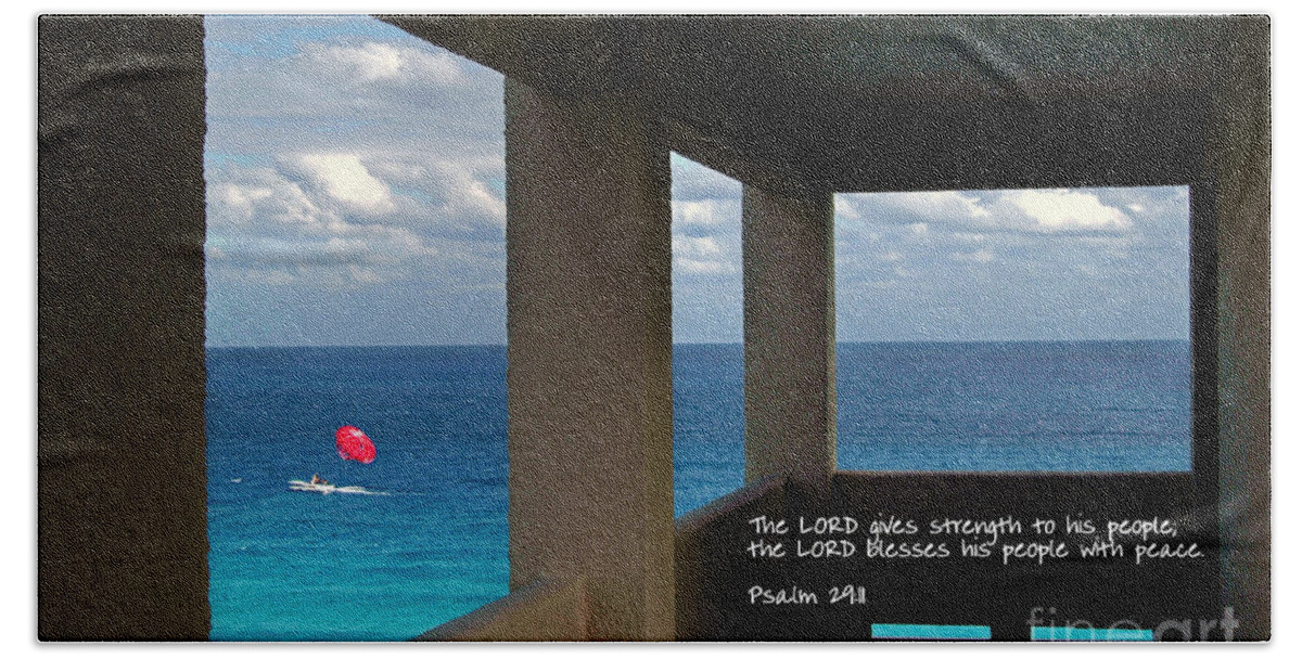 Parasail Beach Towel featuring the photograph Inspirational - Picture Windows by Mark Madere
