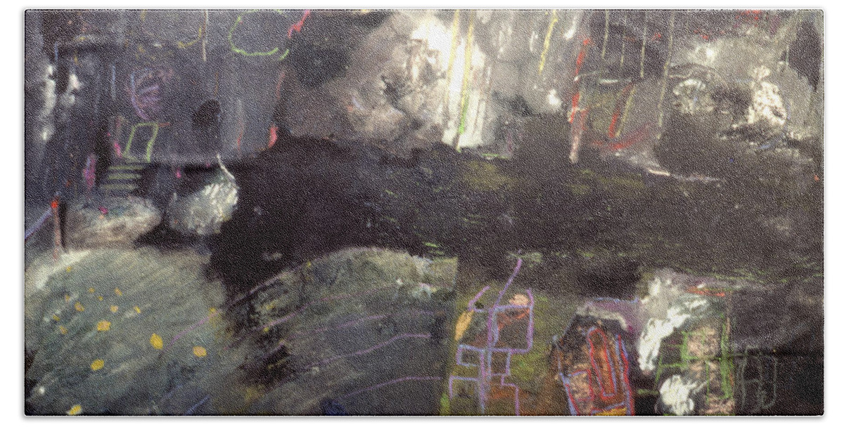 Mixed Media On Paper Beach Sheet featuring the painting Into The Caves by Richard Baron