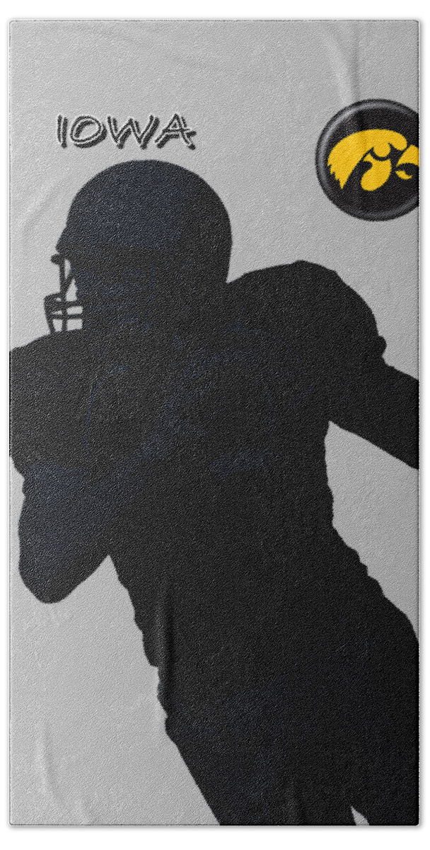 Football Beach Towel featuring the digital art Iowa Football by David Dehner
