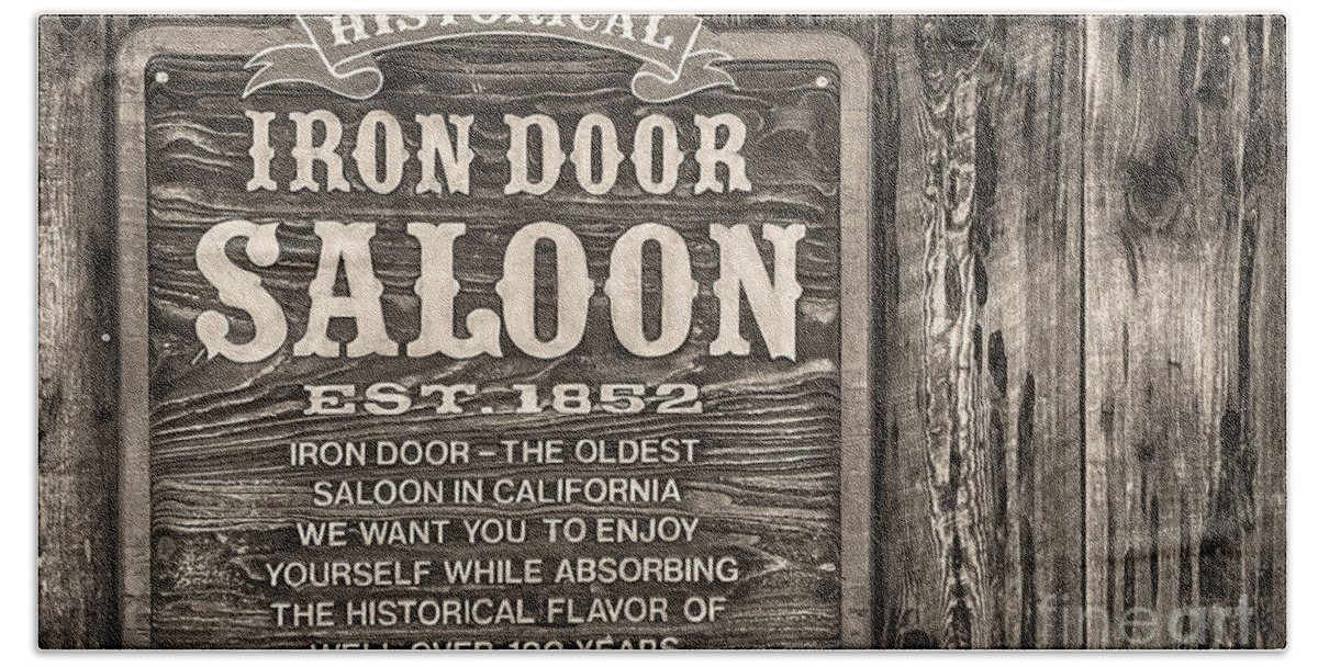 1852 Beach Sheet featuring the photograph Iron Door Saloon 1852 by David Millenheft