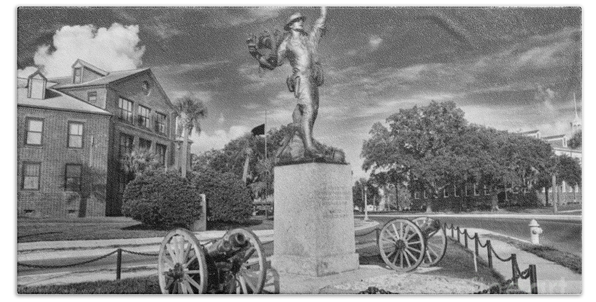 iron Mike Beach Towel featuring the photograph Iron Mke Statue - Parris Island by Scott Hansen