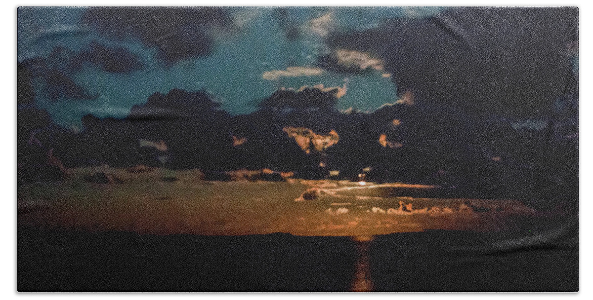 Island Beach Sheet featuring the photograph Island Moonrise by Paula OMalley