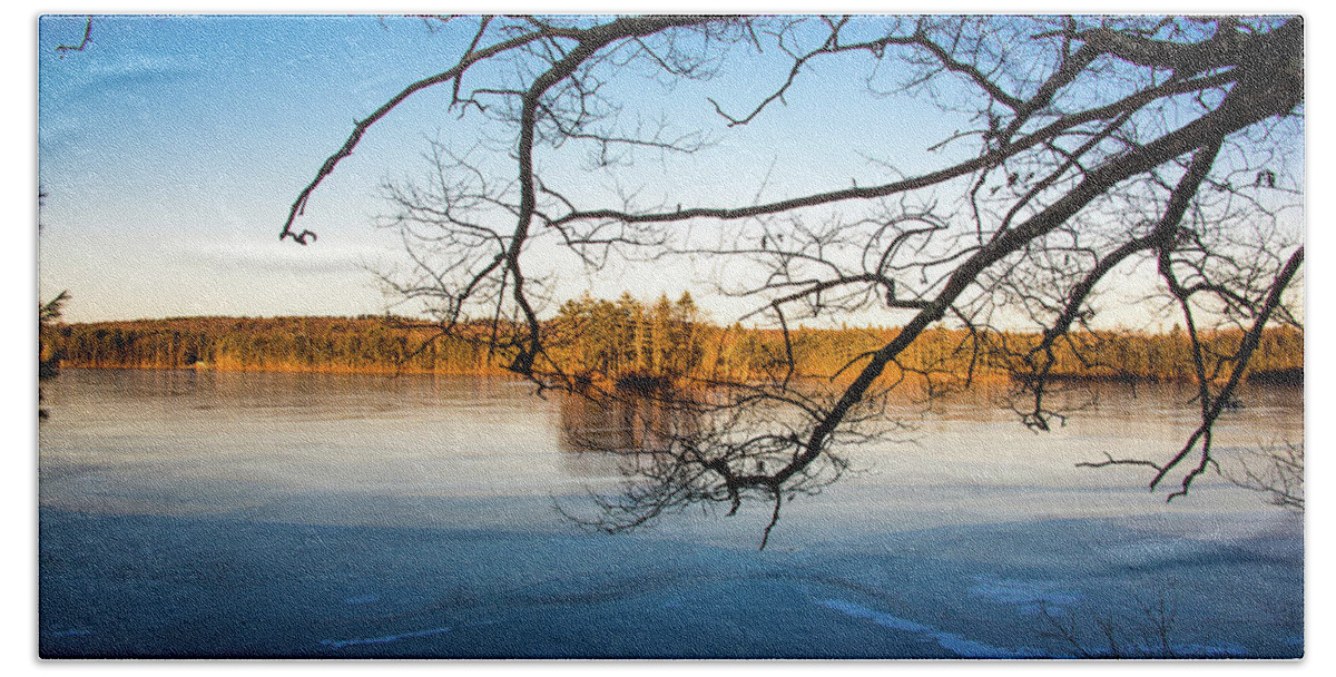 Pond Beach Sheet featuring the photograph Island Reflection by Robert McKay Jones